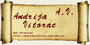 Andrija Vitorac vizit kartica